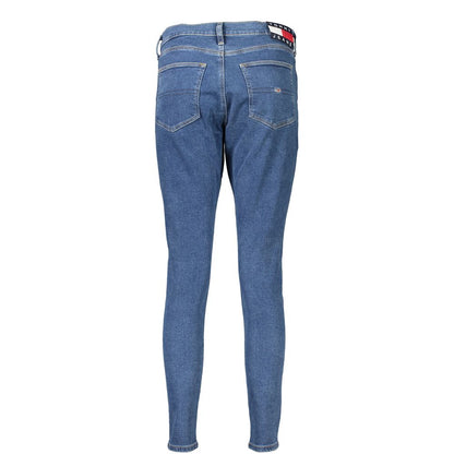 Jeans by Tommy Hilfiger for women in cotton blue features an sartorial skinny and long with a high rise cut for a sartorial finish.