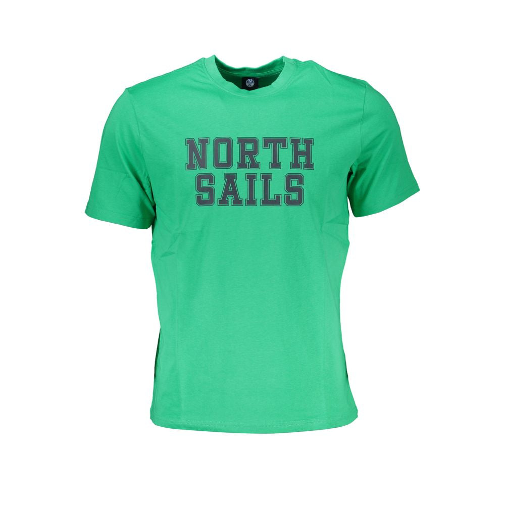 T-Shirt by North Sails for men in cotton green & print showcases a dramatic silhouette, elegantly detailed with a dramatic crew neckline and for a truly dramatic finish.