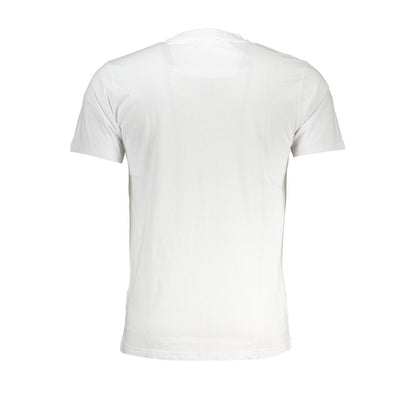 T-Shirt by Cavalli Class for men in cotton white & print features an edgy silhouette, meticulously detailed with a sophisticated and crew neckline for a truly edgy finish.