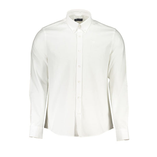Dress Shirt by North Sails for men in organic cotton white features an polished silhouette, showcasing a sophisticated button-down-collar neckline and long-sleeve detail for a truly polished finish.