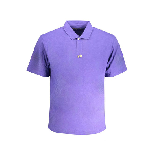 Polo Shirt by La Martina for men in cotton purple presents a sleek silhouette, featuring a refined and for a sleek finish.