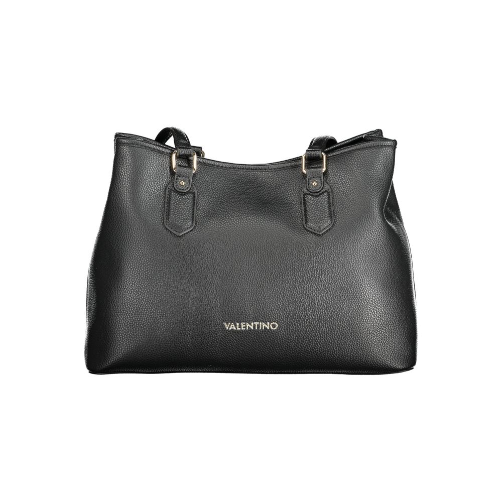 Handbag by Mario Valentino for women in polyethylene black features a signature silhouette, showcasing a secure and signature built-in-compartments & internal-pockets with versatile shoulder-strap, handle, adjustable-strap & detachable-strap for a sophisticated look.