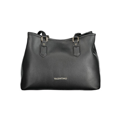 Handbag by Mario Valentino for women in polyethylene black features a signature silhouette, showcasing a secure and signature built-in-compartments & internal-pockets with versatile shoulder-strap, handle, adjustable-strap & detachable-strap for a sophisticated look.