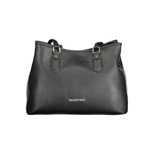 Handbag by Mario Valentino for women in polyethylene black features a signature silhouette, showcasing a secure and signature built-in-compartments & internal-pockets with versatile shoulder-strap, handle, adjustable-strap & detachable-strap for a sophisticated look.