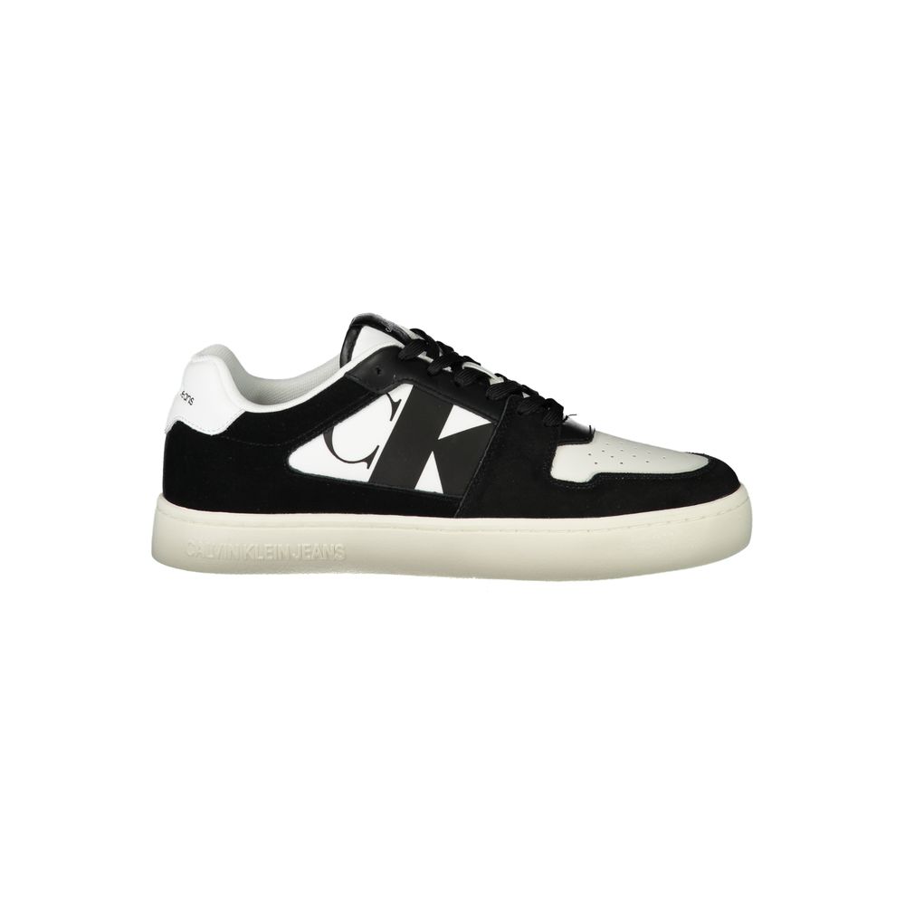 Sneakers by Calvin Klein for men in polyester polyethylene leather black, white & print features an sumptuous design from the Men's Fashion Polyester Polyethylene Leather Sneakers collection, highlighting a sumptuous fashion style for a premium, high-fashion look.