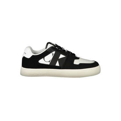 Sneakers by Calvin Klein for men in polyester polyethylene leather black, white & print features an sumptuous design from the Men's Fashion Polyester Polyethylene Leather Sneakers collection, highlighting a sumptuous fashion style for a premium, high-fashion look.