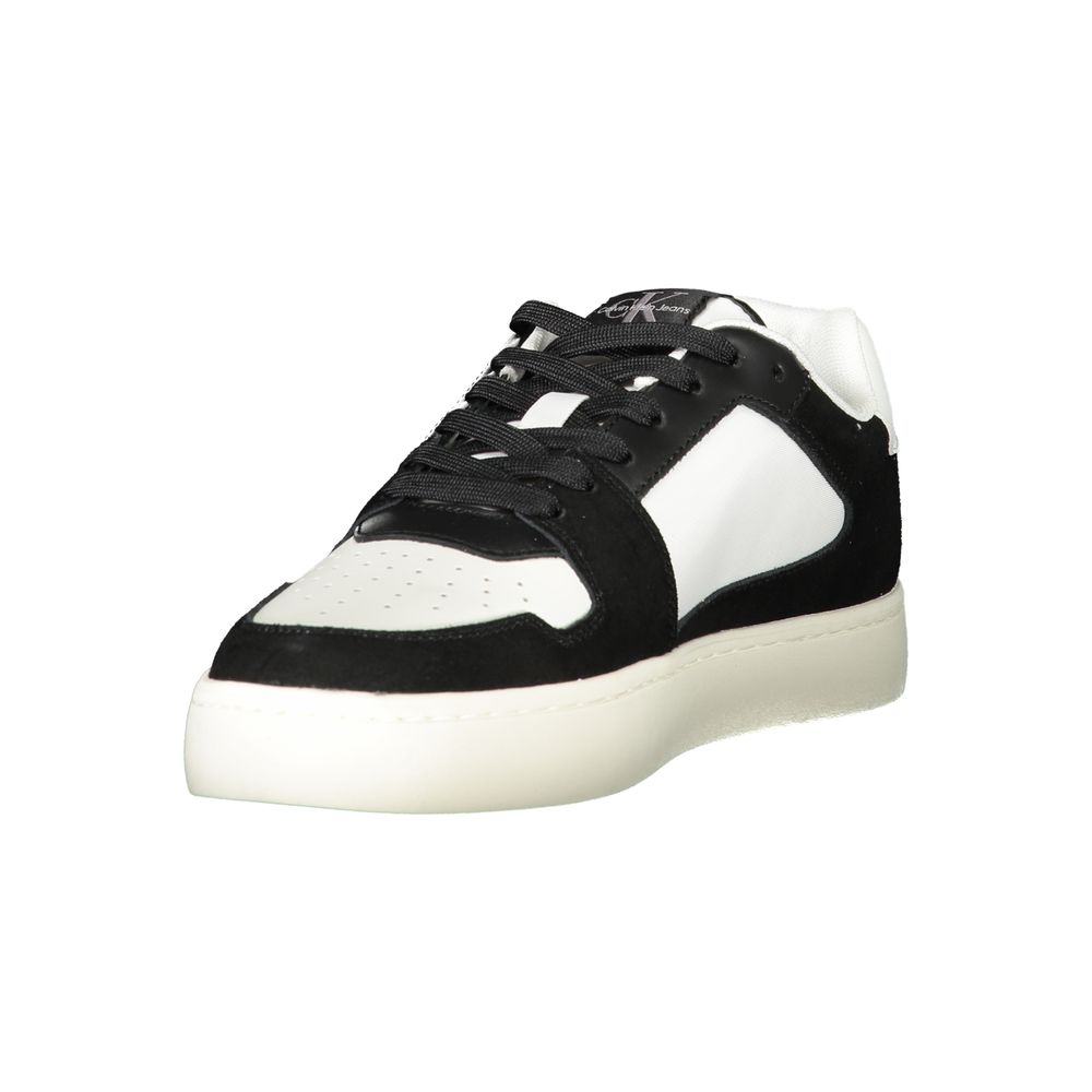 Sneakers by Calvin Klein for men in polyester polyethylene leather black, white & print presents a sumptuous silhouette as Men's Fashion Polyester Polyethylene Leather Sneakers, expertly defined by a sumptuous fashion style for a sumptuous, high-fashion look.
