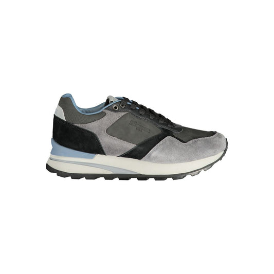 Athletic Sneakers by Blauer for men in polyester polyurethane leather gray presents a sleek silhouette, perfectly capturing the athletic style essence of Men's Athletic Polyester Polyurethane Leather Sneakers with its sleek design and premium finish.