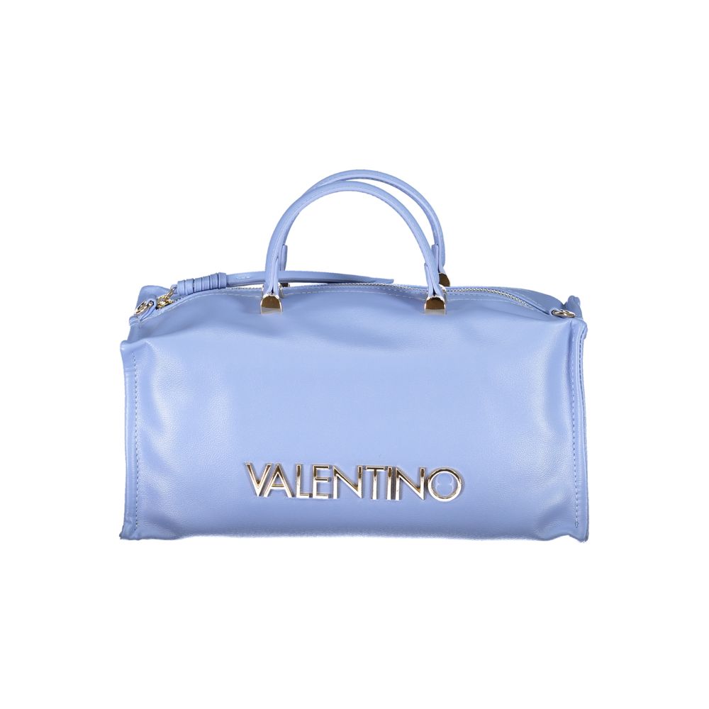 Handbag by Mario Valentino for women in polyethylene light-blue presents a ornamental silhouette, showcasing a secure zipper, ample internal-pockets, and versatile shoulder-strap, adjustable-strap & handle for a ornamental finish.