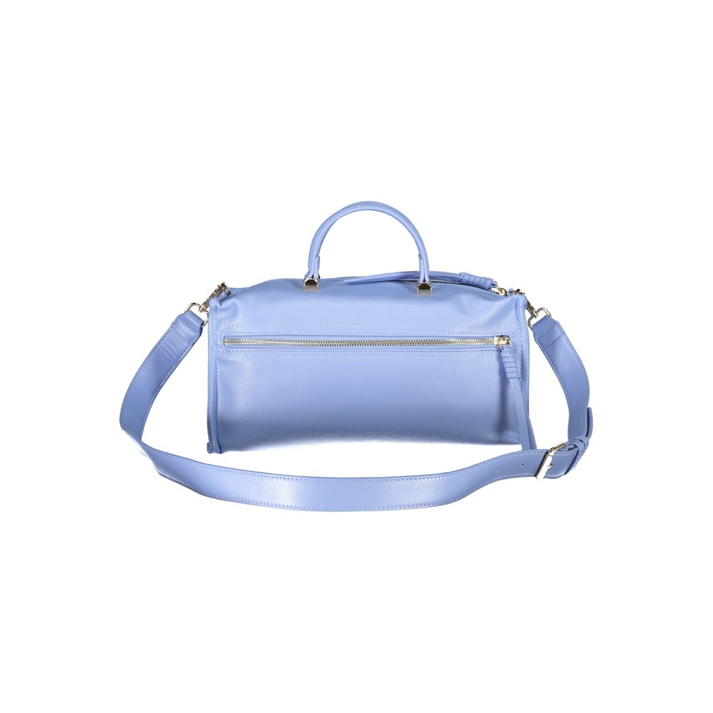Handbag by Mario Valentino for women in polyethylene light-blue features a signature silhouette, showcasing a secure zipper and signature internal-pockets with versatile shoulder-strap, adjustable-strap & handle for a sophisticated look.