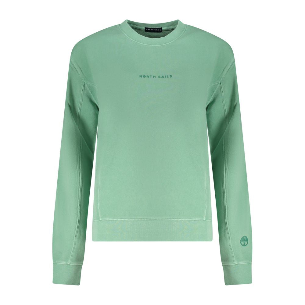 Sweatshirt by North Sails for women in cotton green & print showcases a slouchy chic silhouette, artfully detailed with a slouchy chic crew neckline and long-sleeve for a slouchy chic finish.