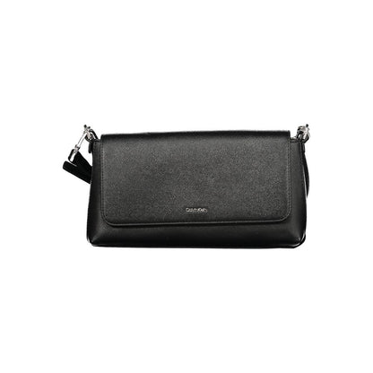 Crossbody Evening Handbag by Calvin Klein for women in polyethylene faux leather black features an refined silhouette, showcasing a secure , ample internal-pockets & cardholder, and versatile crossbody-strap, shoulder-strap, adjustable-strap & handle for a sophisticated refined aesthetic.