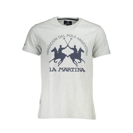 T-Shirt by La Martina for men in cotton brown & gray showcases a unassuming silhouette, artfully detailed with a refined crew neckline and unassuming for a sophisticated, contemporary look.