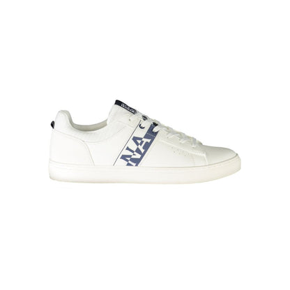 Sneakers by Napapijri for men in polyester polyethylene leather white features an opulent silhouette from the Men's Fashion Polyester Polyethylene Leather Sneakers collection, showcasing a signature fashion style with an opulent finish.