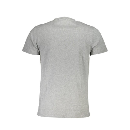 T-Shirt by Cavalli Class for men in cotton brown, gray & print showcases a chic silhouette, artfully detailed with a chic and for a chic finish.