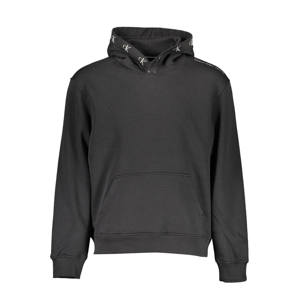 Hooded Sweatshirt Hoodie by Calvin Klein for men in cotton polyester black showcases a city-ready silhouette, artfully detailed with a signature hooded neckline and for a city-ready finish.