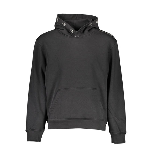 Hooded Sweatshirt Hoodie by Calvin Klein for men in cotton polyester black showcases a city-ready silhouette, artfully detailed with a signature hooded neckline and for a city-ready finish.