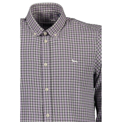 Shirt by Harmont & Blaine for men in cotton purple showcases a sublime silhouette, artfully detailed with a sublime button-down-collar neckline and for a sophisticated, sublime finish.