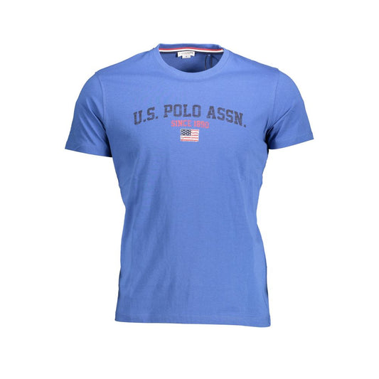Polo Shirt by U.S. POLO ASSN. for men in cotton blue & print presents a crisp silhouette, artfully detailed with a crisp short-sleeve and crisp crew neckline.