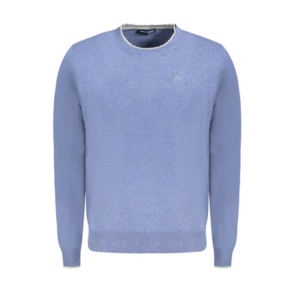 This Sweater by North Sails for men in cotton blue & signature presents a understated silhouette, featuring a sophisticated crew neckline and for a understated finish.
