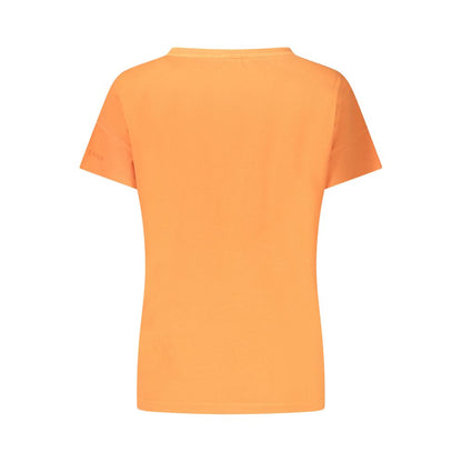 T-Shirt by North Sails for women in cotton orange & print showcases a chic silhouette, artfully detailed with a chic wide-neck neckline and for a chic finish.