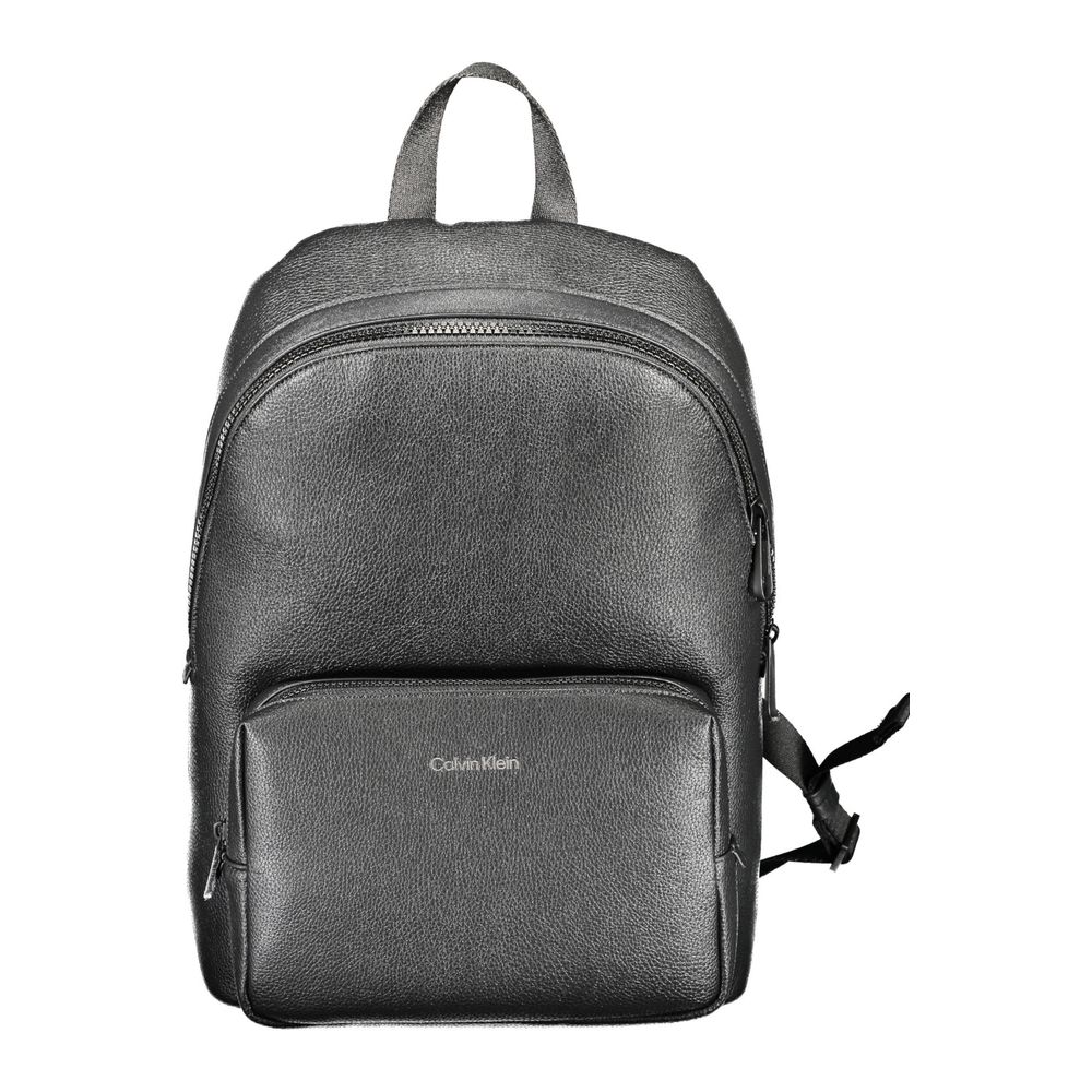 Backpack by Calvin Klein for men in polyester & polyethylene black showcases a stately Explorer Polyester & Polyethylene Backpack design, featuring a secure zipper with stately external-pockets, internal-pockets & laptop-compartment and versatile backpack-strap, adjustable-strap & handle.