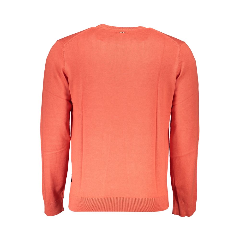 Sweater by Napapijri for men in cotton red showcases a downtown chic silhouette, artfully finished with a downtown chic and for a sophisticated, high-end look.
