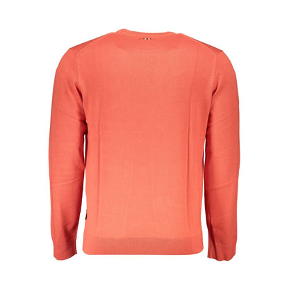 Sweater by Napapijri for men in cotton red showcases a downtown chic silhouette, artfully finished with a downtown chic and for a sophisticated, high-end look.