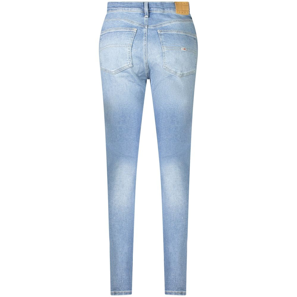 Jeans by Tommy Hilfiger for women in stretch denim cotton blue features an refined tailoring silhouette, showcasing a premium skinny with a high rise and long cut for a refined tailoring look.
