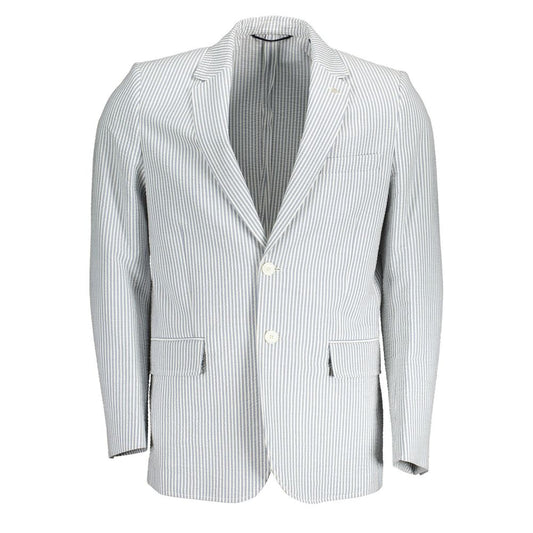Overcoat by Gant for men in lyocell cotton blend white features an voluminous silhouette, showcasing distinct pockets and a voluminous for a truly voluminous aesthetic.