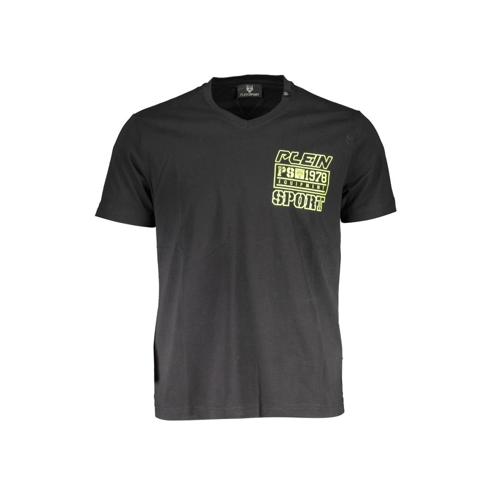 T-Shirt by Plein Sport for men in cotton black showcases a chic silhouette, artfully detailed with a chic and for a chic finish.