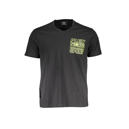 T-Shirt by Plein Sport for men in cotton black showcases a chic silhouette, artfully detailed with a chic and for a chic finish.