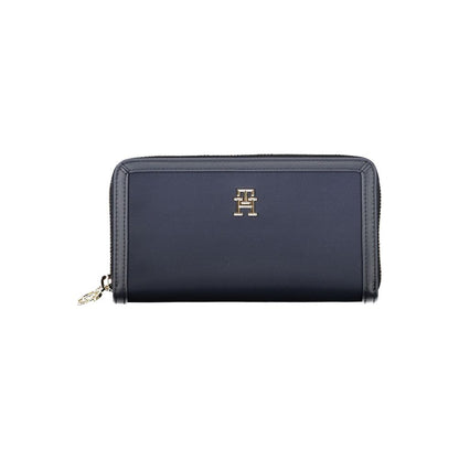 Cardholder Wallet by Tommy Hilfiger for women in polyester & polyurethane blue showcases a discerning silhouette, artfully capturing the essence of Polyester & Polyurethane Cardholder Wallet with its functional card-organization coin-purse.
