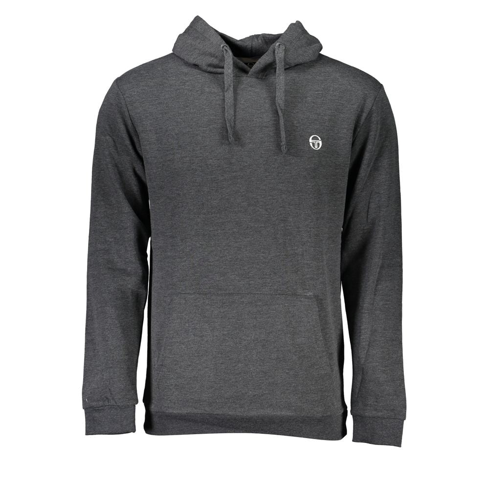 Hooded Sweatshirt Hoodie by Sergio Tacchini for men in cotton polyester brown & gray features a slouchy chic silhouette, detailed with a slouchy chic and a signature hooded neckline for an elevated aesthetic.