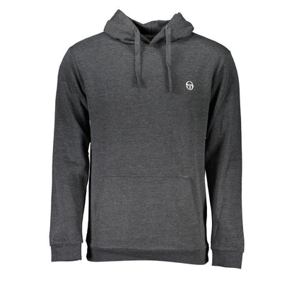 Hooded Sweatshirt Hoodie by Sergio Tacchini for men in cotton polyester brown & gray features a slouchy chic silhouette, detailed with a slouchy chic and a signature hooded neckline for an elevated aesthetic.