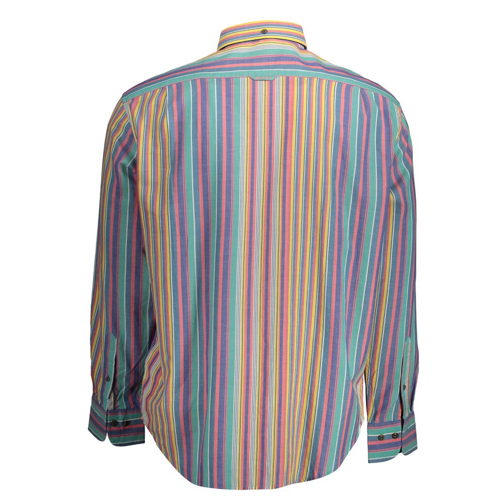 Shirt by Gant for men in cotton blue features an architectural silhouette with a refined and elegant for a architectural look.
