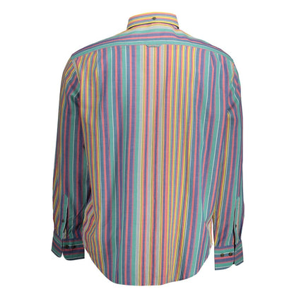 Shirt by Gant for men in cotton blue features an architectural silhouette with a refined and elegant for a architectural look.