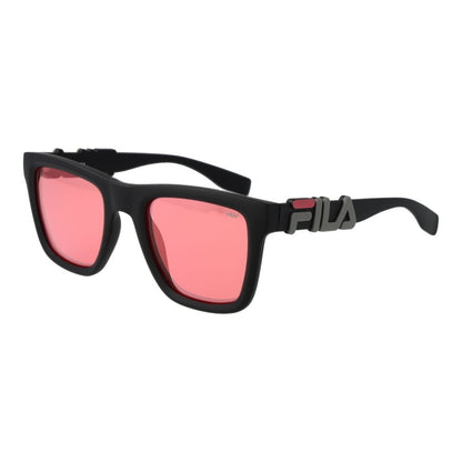 Sunglasses by Fila for men in plastic and gray presents a sumptuous silhouette, featuring gray coloured frame and full-rim square frame design with mirrored category-2-medium-tint lens for a sumptuous look.