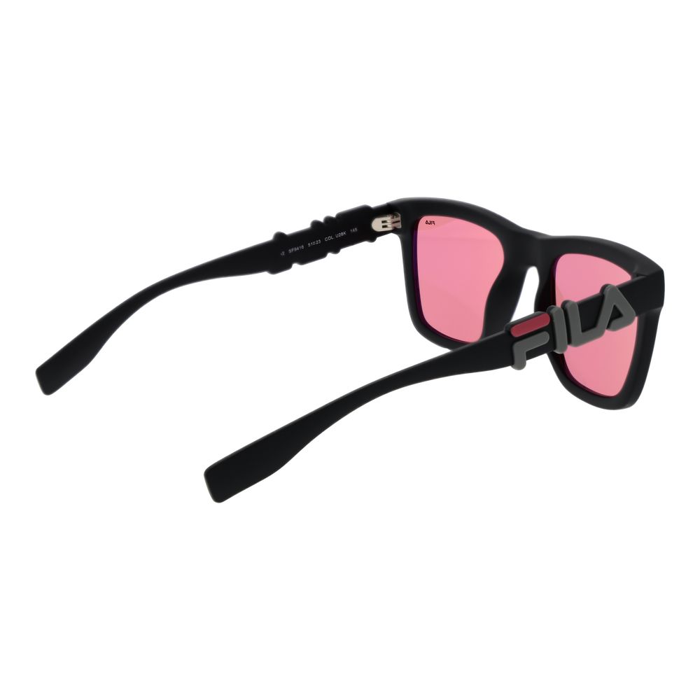 Sunglasses by Fila for men in plastic gray features an ethereal full-rim square frame design with gray coloured frame frames and mirrored category-2-medium-tint lens for a ethereal finish.