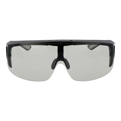 Sunglasses by Fila for men in plastic and black featuring an opulent full-rim mono-lens frame design with a sophisticated black coloured frame finish and high-performance photochromatic polarized lens.