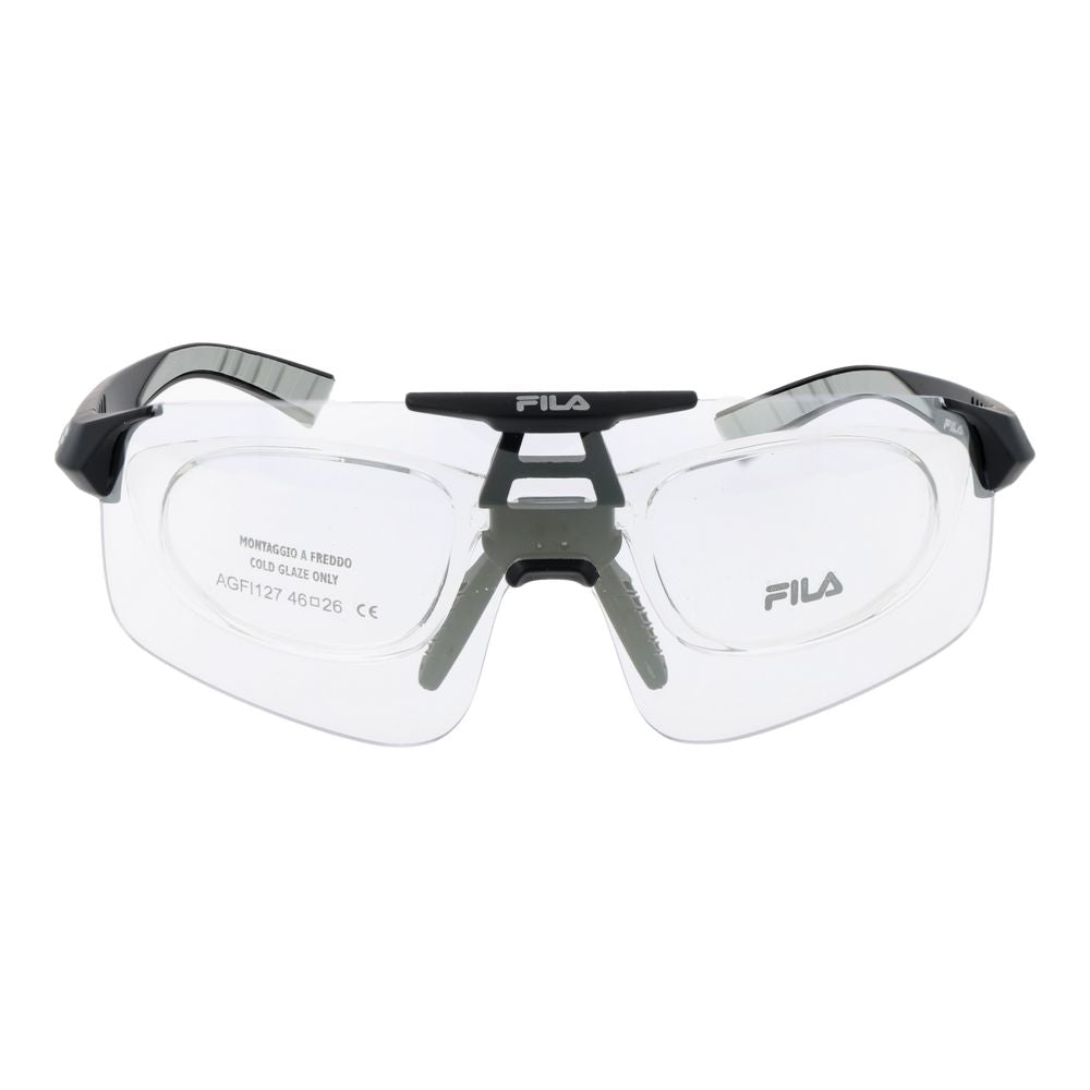 Sunglasses by Fila for men in nylon and black presents a sumptuous silhouette, featuring black coloured frame and full-rim mono-lens frame design with non-polarized category-1-light-tint lens for a sumptuous look.