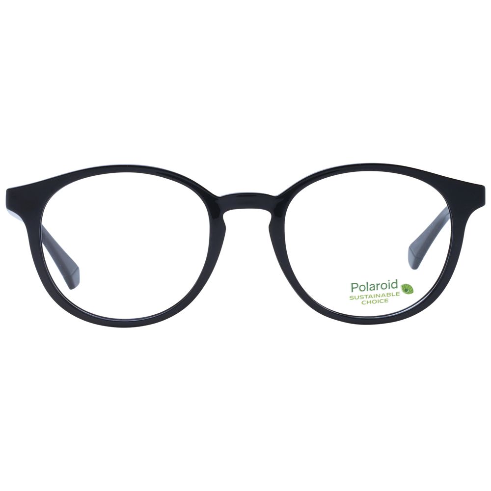 Eyeglasses Frames by Polaroid for unisex in polyamide black features a refined silhouette, showcasing a refined black coloured frame and full-frame frame design for a sophisticated, premium look.
