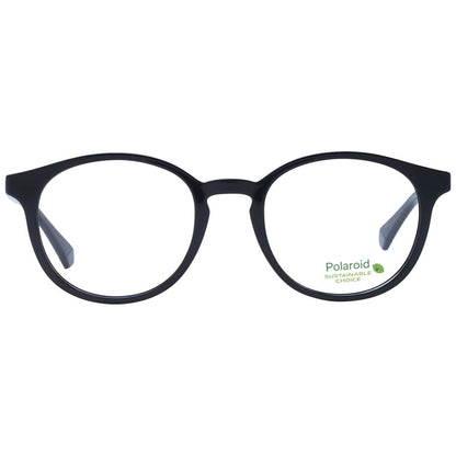 Eyeglasses Frames by Polaroid for unisex in polyamide black features a refined silhouette, showcasing a refined black coloured frame and full-frame frame design for a sophisticated, premium look.