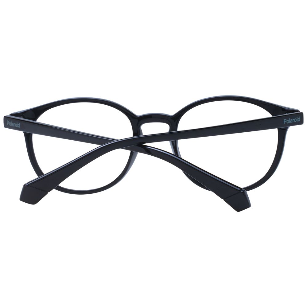 Eyeglasses Frames by Polaroid for unisex in polyamide and black showcases an refined full-frame frame design featuring a sophisticated black coloured frame for an refined and refined aesthetic.