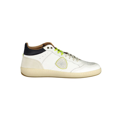 Sneakers by Blauer for men in polyester polyethylene leather white features an sumptuous design from the Crisp Men's Athletic Polyester Polyethylene Leather Sneakers collection, highlighting a sumptuous athletic style for a premium, high-fashion look.