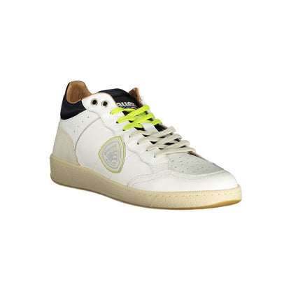Sneakers by Blauer for men in polyester polyethylene leather white features an sumptuous silhouette, showcasing the premium Crisp Men's Athletic Polyester Polyethylene Leather Sneakers in a sumptuous athletic style that offers a sumptuous finish for refined style.