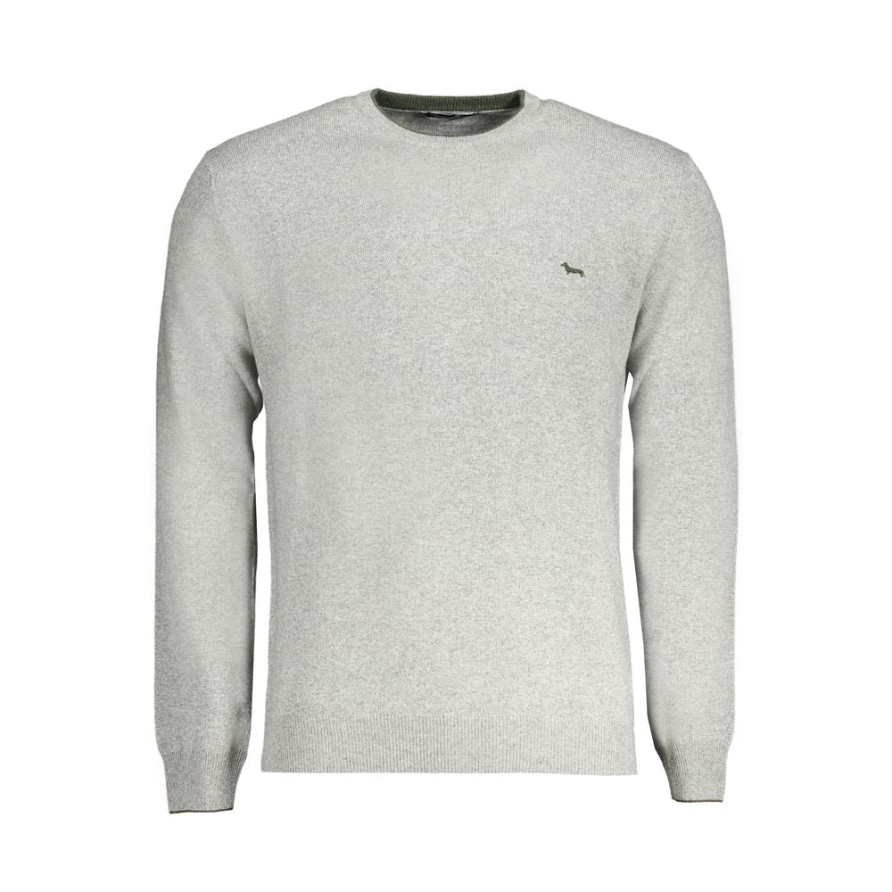 Sweater by Harmont & Blaine for men in cashmere gray features an tactile silhouette, showcasing a sophisticated crew neckline and tactile for a refined finish.