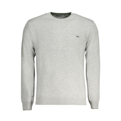 Sweater by Harmont & Blaine for men in cashmere gray features an tactile silhouette, showcasing a sophisticated crew neckline and tactile for a refined finish.