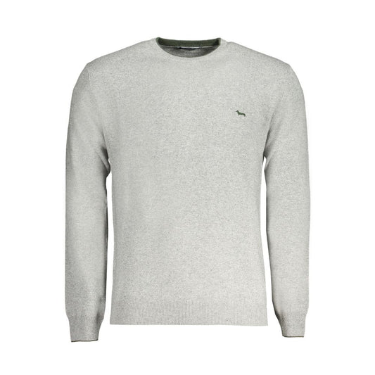 Sweater by Harmont & Blaine for men in cashmere gray features an tactile silhouette, showcasing a sophisticated crew neckline and tactile for a refined finish.