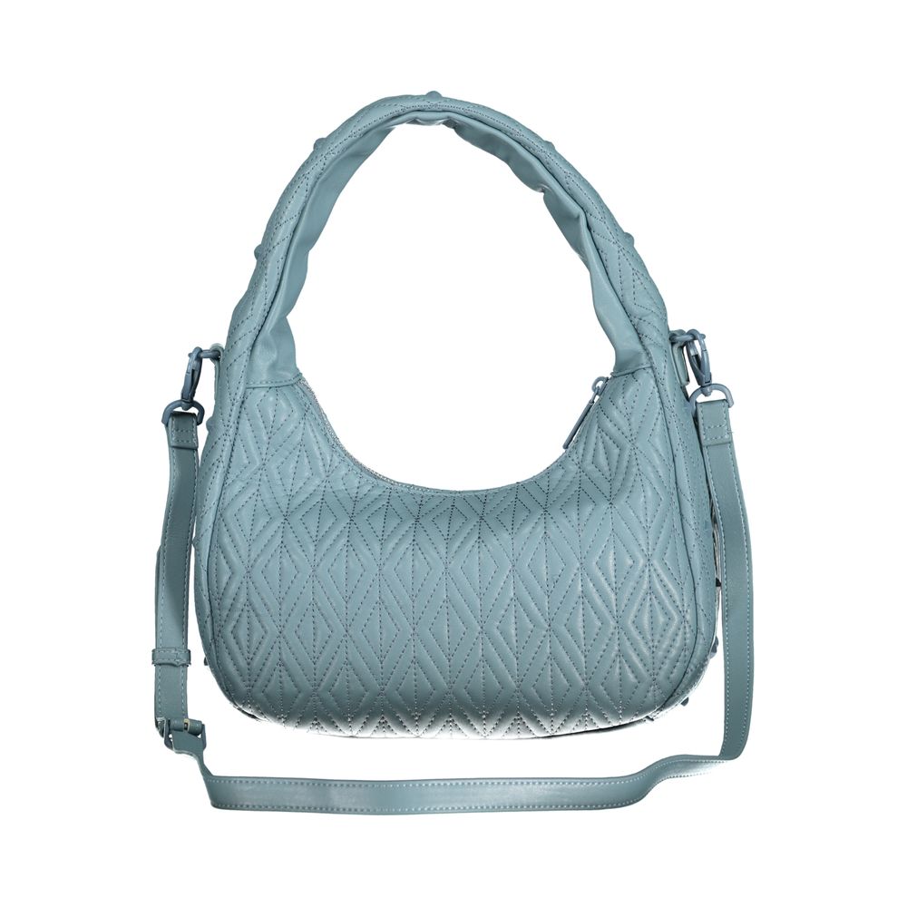 Shoulder Handbag by Mario Valentino for women in polyethylene blue features an refined silhouette, showcasing a secure zipper, ample , and versatile shoulder-strap, adjustable-strap & handle for a sophisticated refined aesthetic.